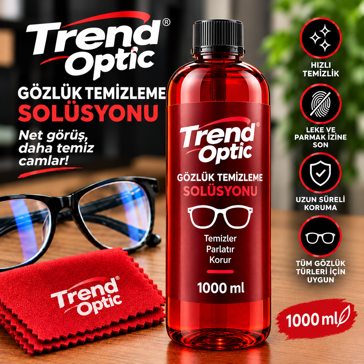Trend Optic Gözlük Temizleme Solüsyonu 1000 ml.