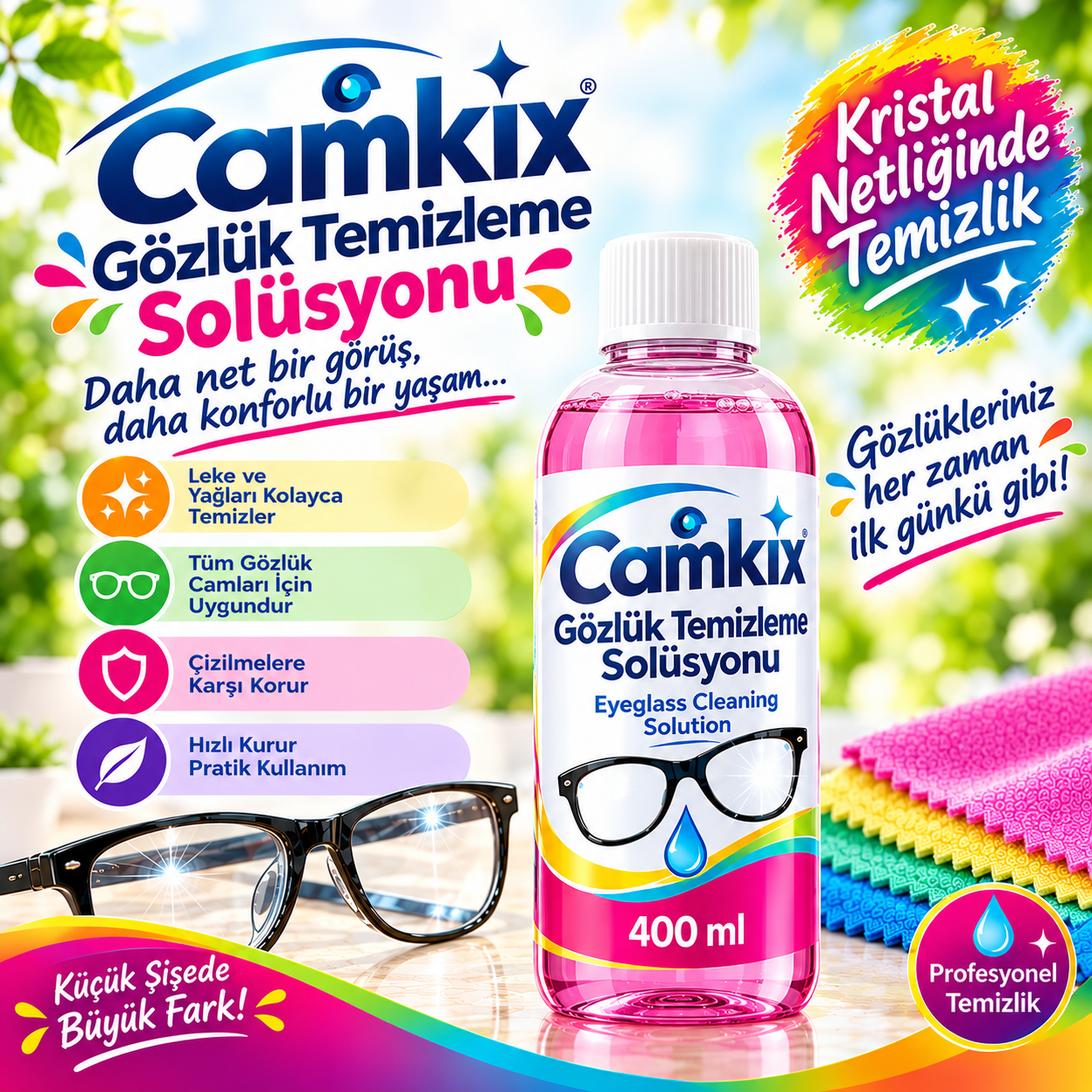 Camkix Gözlük Temizleme Solüsyonu 400 ml.