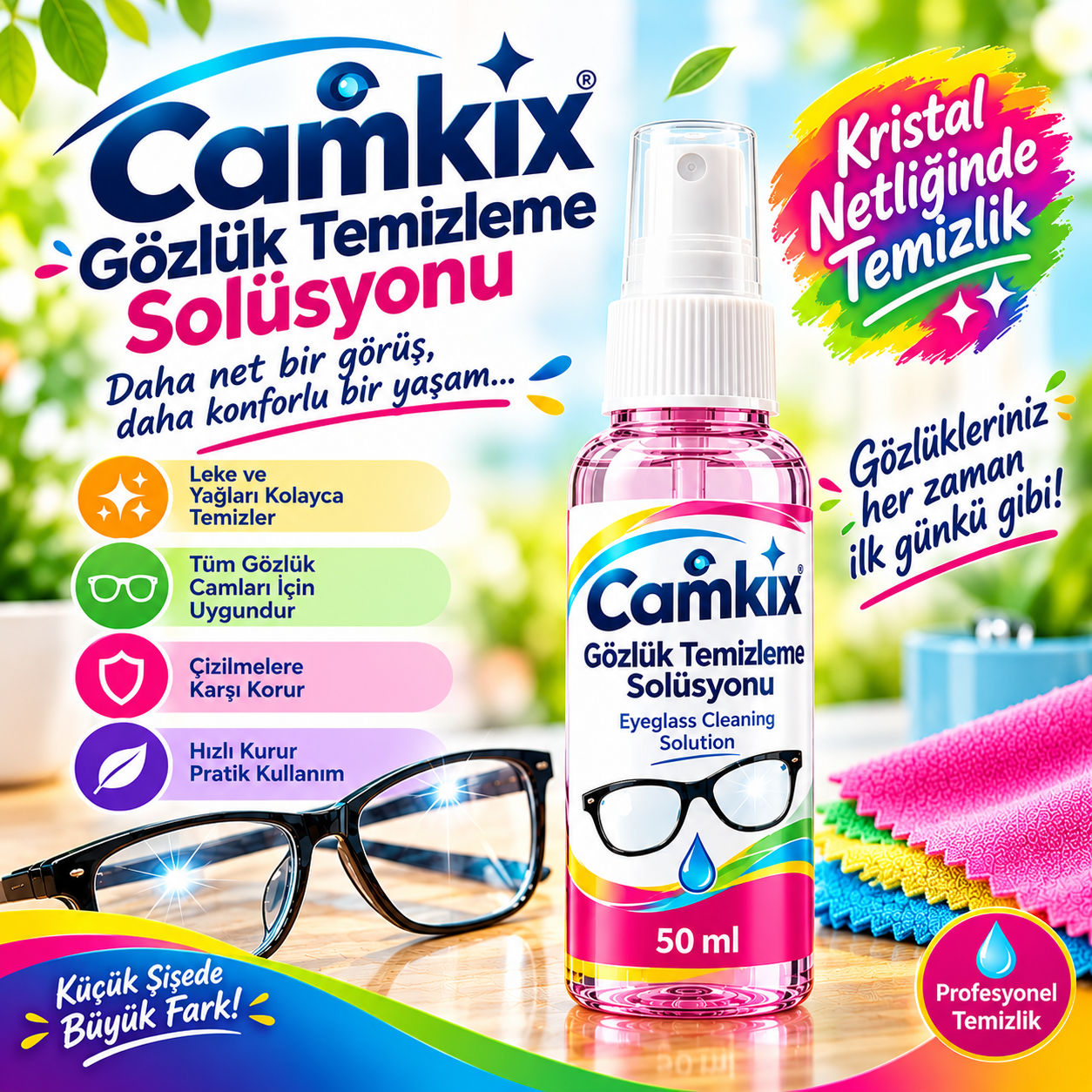 Camkix Gözlük Temizleme Solüsyonu 50 ml.