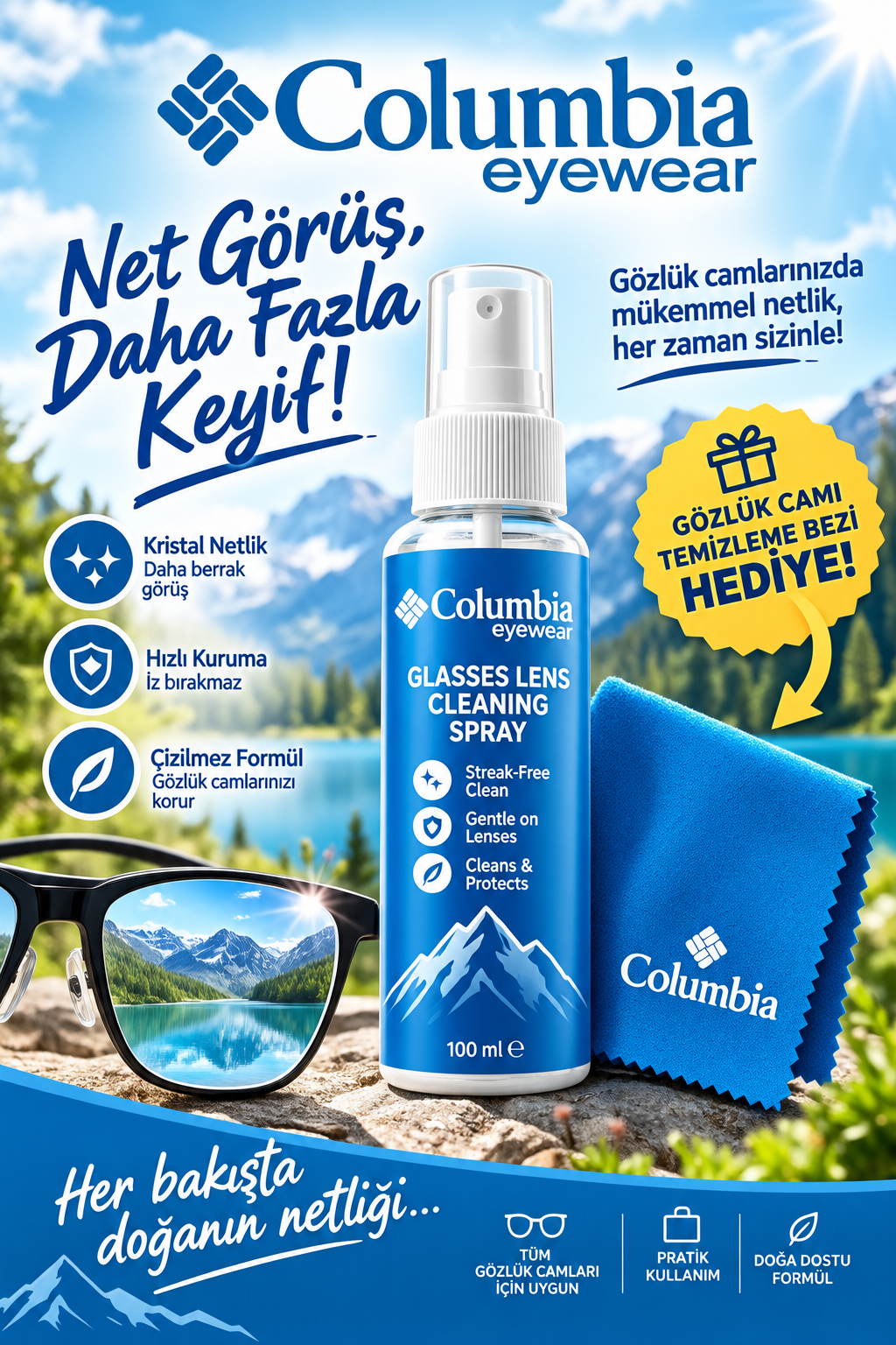 Columbia  Gözlük Temizleme Solüsyonu 100 ml.