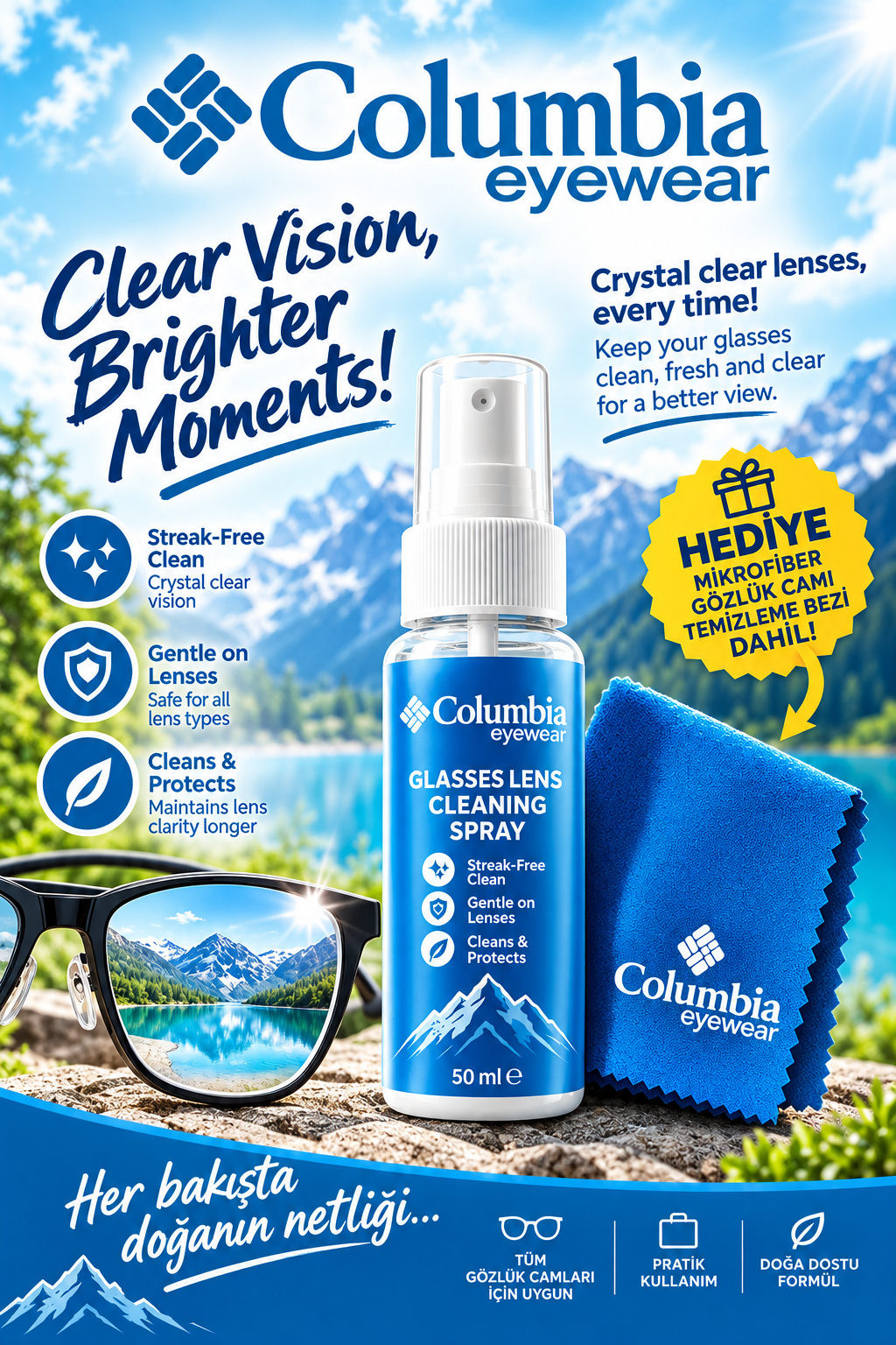 Columbia  Gözlük Temizleme Solüsyonu 50 ml.
