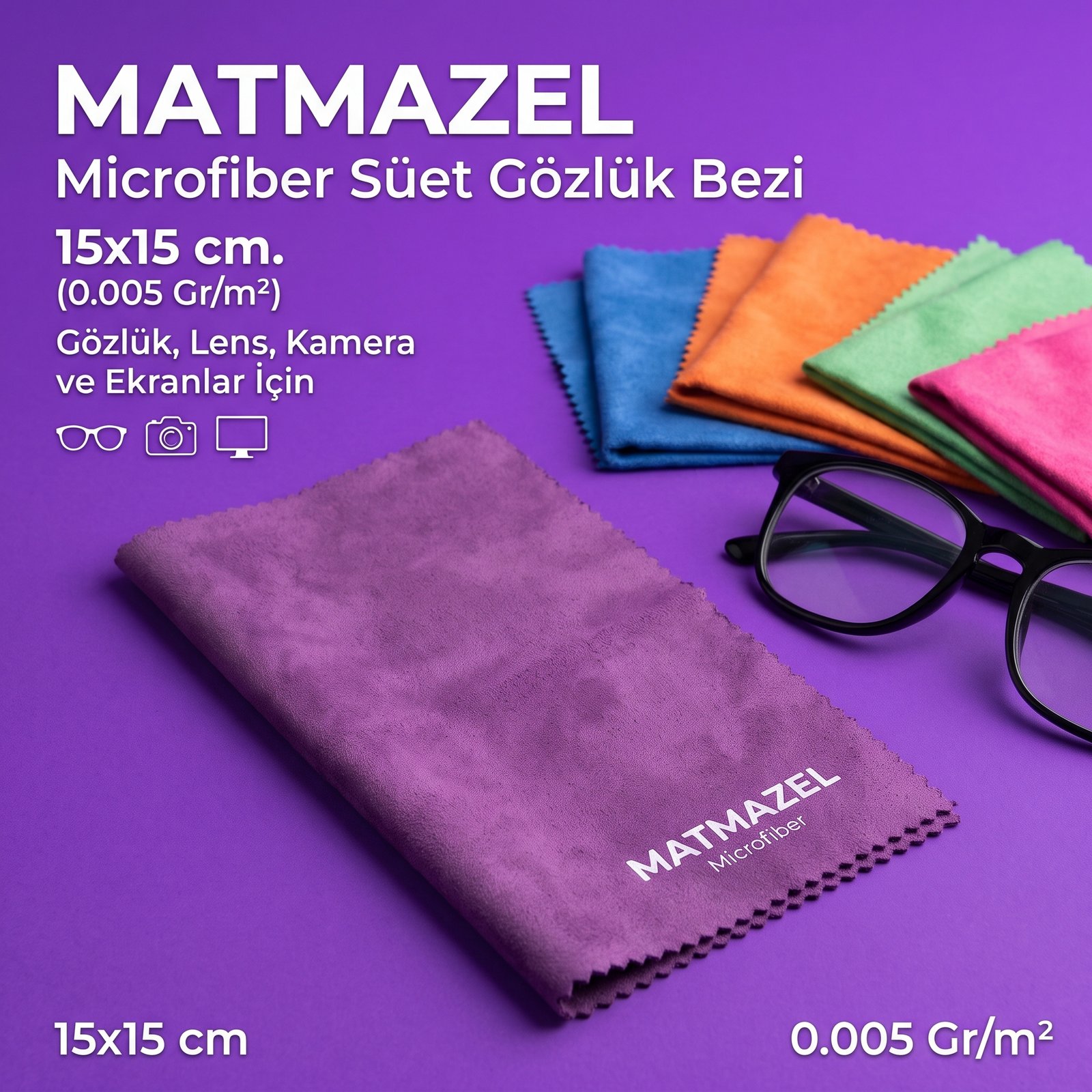 Matmazel Microfiber Süet Gözlük Bezi 15x15 cm. (0.005 Gr/m2)