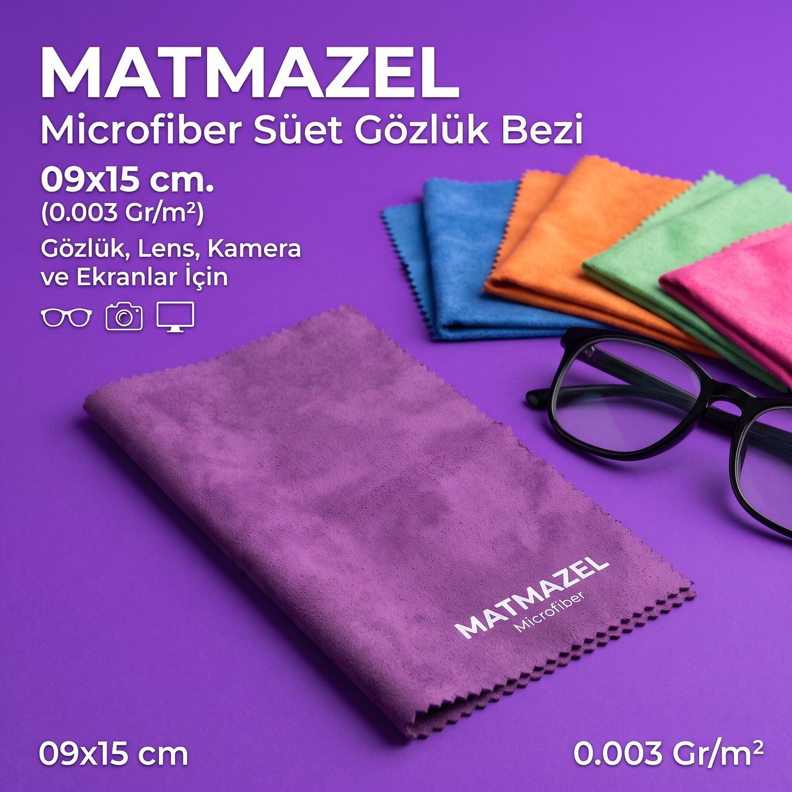 Matmazel Microfiber Süet Gözlük Bezi 09x15 cm. (0.003 Gr/m2)