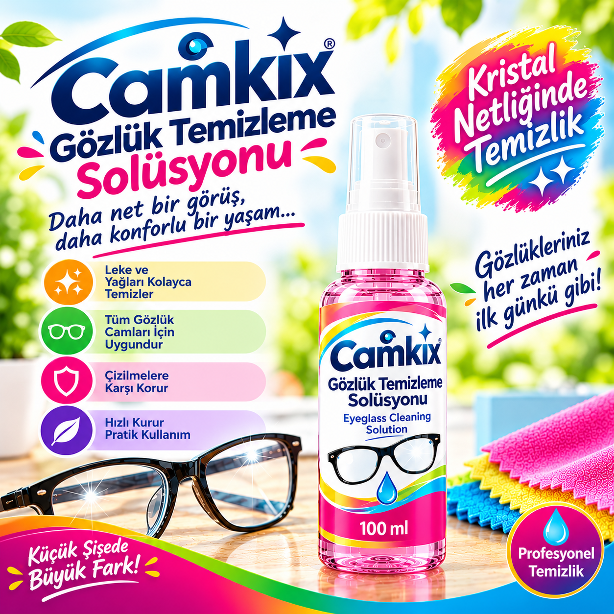Camkix Gözlük Temizleme Solüsyonu 100 ml.