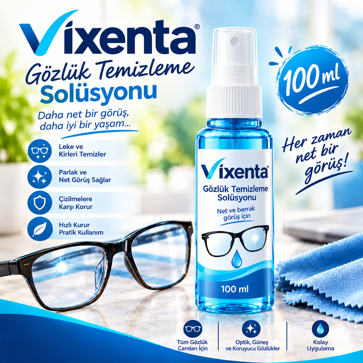 Vixenta Gözlük Temizleme Solüsyonu 100 ml.