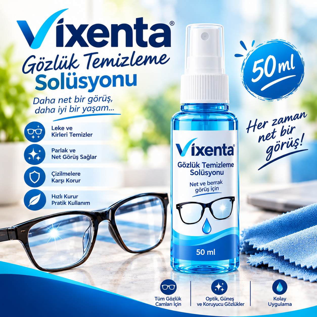 Vixenta Gözlük Temizleme Solüsyonu 50 ml.